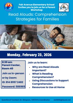 Read Alouds, Comprehension Strategies for Families_English